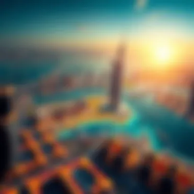 Detailed map highlighting the strategic location of Dubai in the Middle East