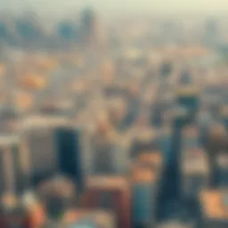 Aerial view showcasing Dubai's urban landscape