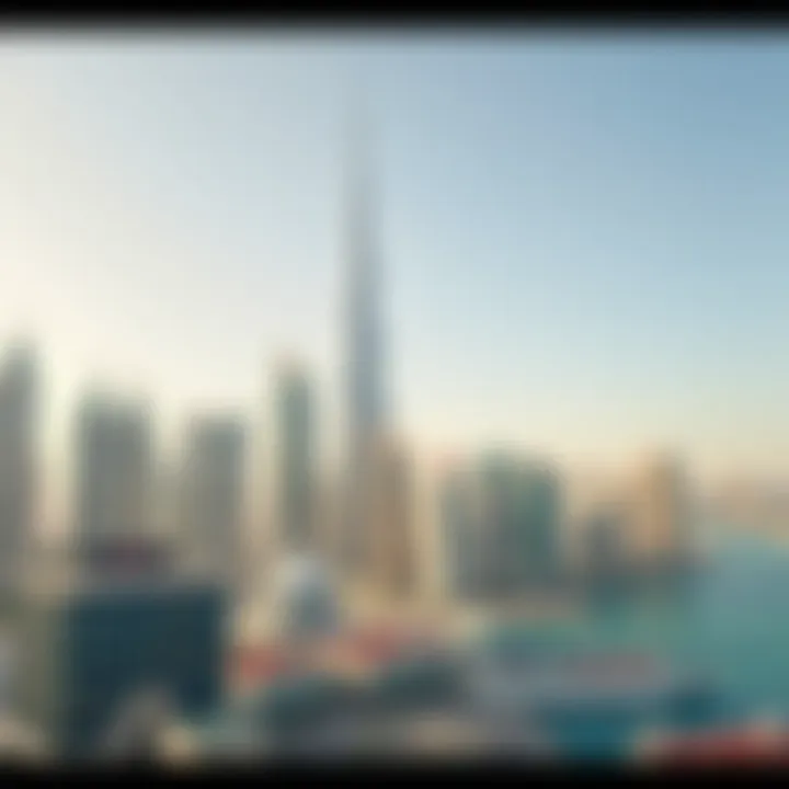Stunning skyline view of Dubai Marina with modern skyscrapers