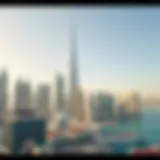 Dubai Marina Skyline Stunning skyline view of Dubai Marina with modern skyscrapers