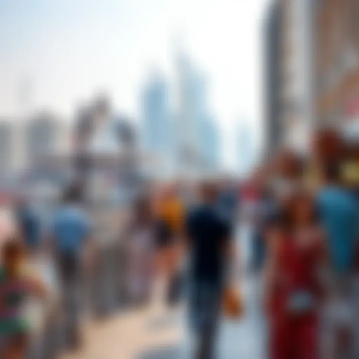 Vibrant waterfront promenade bustling with activity