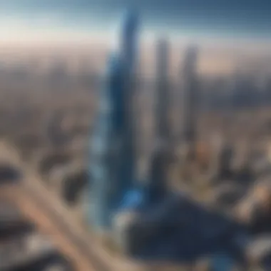 Urban Integration of Crystal Blue Tower The surrounding urban landscape featuring the Crystal Blue Tower