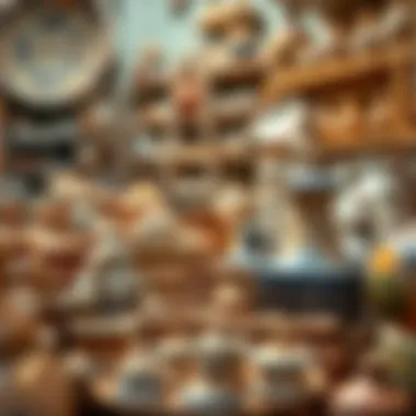 An array of handcrafted pottery showcasing local artisanship