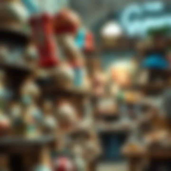 Unique souvenirs and gifts displayed in a quaint shop