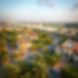 Aerial view of Meydan Community showcasing luxury villas and greenery