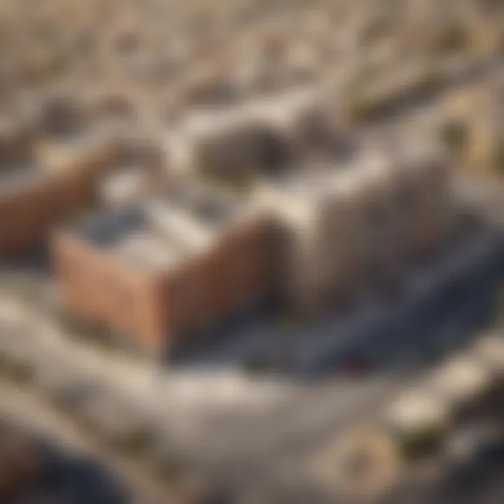 An aerial view of the Noora Building and its surrounding community