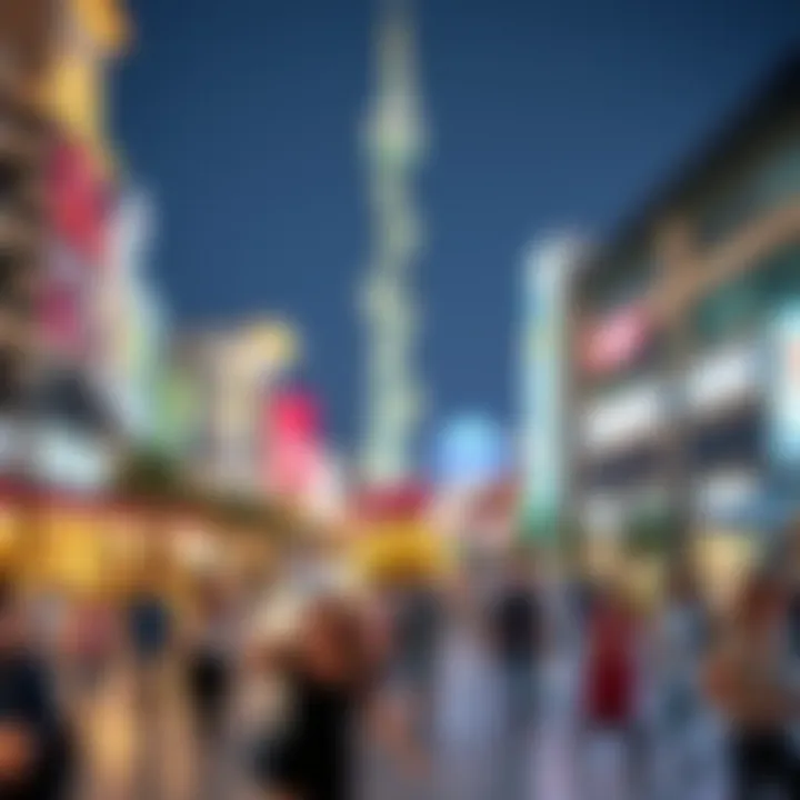 Vibrant community life in Town Square Dubai, bustling with activity