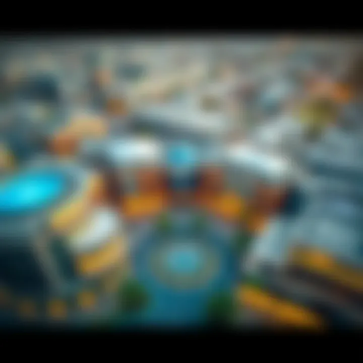 Aerial View of Dubai Town Square Aerial view of Dubai Town Square showcasing modern architecture