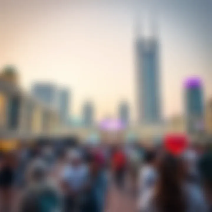 Community Gathering at Dubai Town Square Community event at Dubai Town Square with vibrant atmosphere