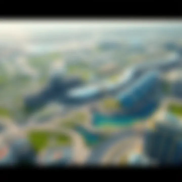 Aerial view of Silicon Oasis showcasing modern architecture and green spaces