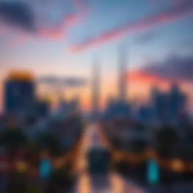 City Skylines: The Dusk Perspective A scenic view of a city's skyline at dusk