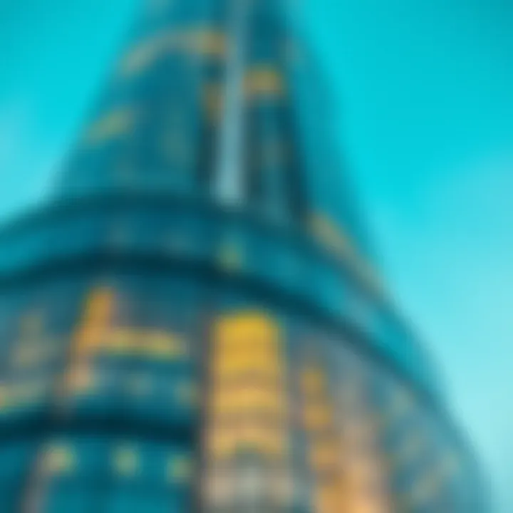 A close-up shot of the intricate architectural details of Sky Tower, emphasizing its modern design and innovative materials.