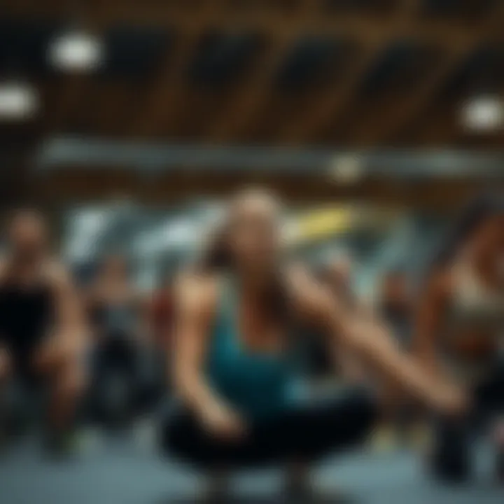 Community Engagement in Fitness Classes Group fitness class in action, showcasing community engagement