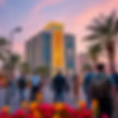 Visitor Experience at Zarooni Building Visitors enjoying the surroundings of the Zarooni Building