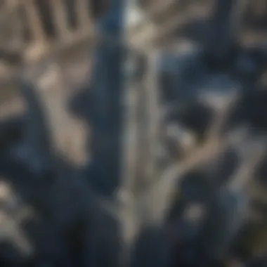 An Aerial Perspective of Tiara Tower Aerial view of Tiara Tower showcasing its distinctive architectural design