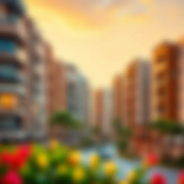 Modern residential buildings in Tibba Mandi Qusais