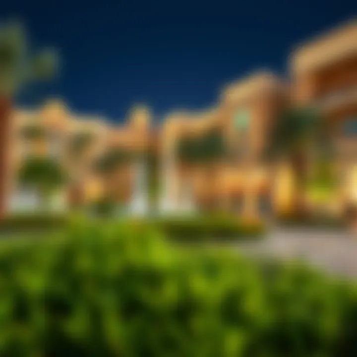 Beautifully landscaped areas showcasing greenery in Town Square Dubai