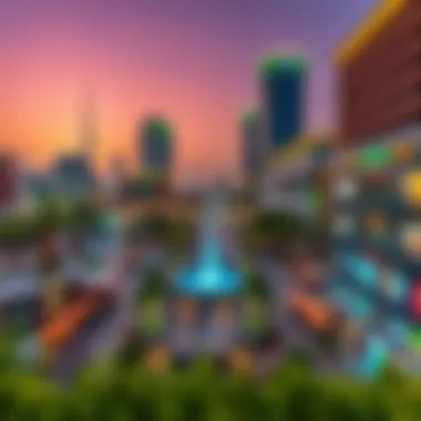 A panoramic view of Town Square Dubai showcasing modern architecture