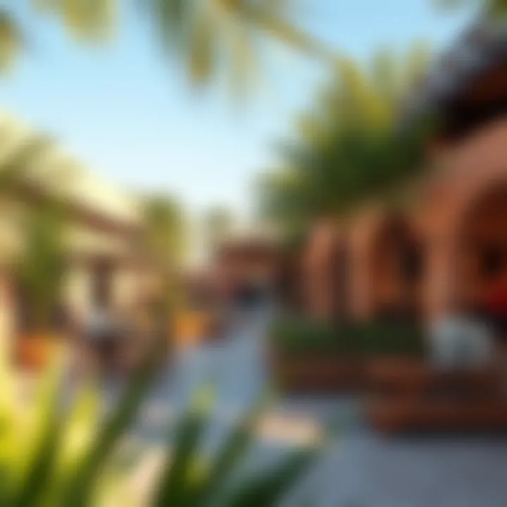 Vibrant community spaces within Wasl Oasis promoting social interaction