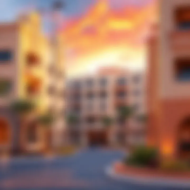 Modern residential architecture in Wasl Village highlighting real estate options