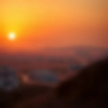 Desert Sunset Over Al Quoz Desert sunset illuminating Al Quoz landscape