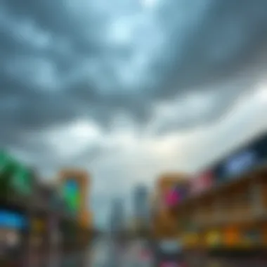 Gathering Rain Clouds in Al Quoz Rain clouds gathering over Al Quoz shopping district