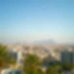 Stunning skyline of Al Quoz under clear blue sky