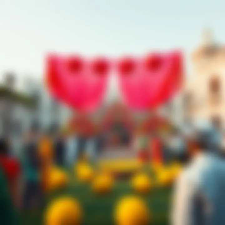 A vibrant cultural event held in the palace grounds, celebrating local traditions