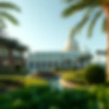 The surrounding gardens of the White Palace, offering a serene escape amidst urban development