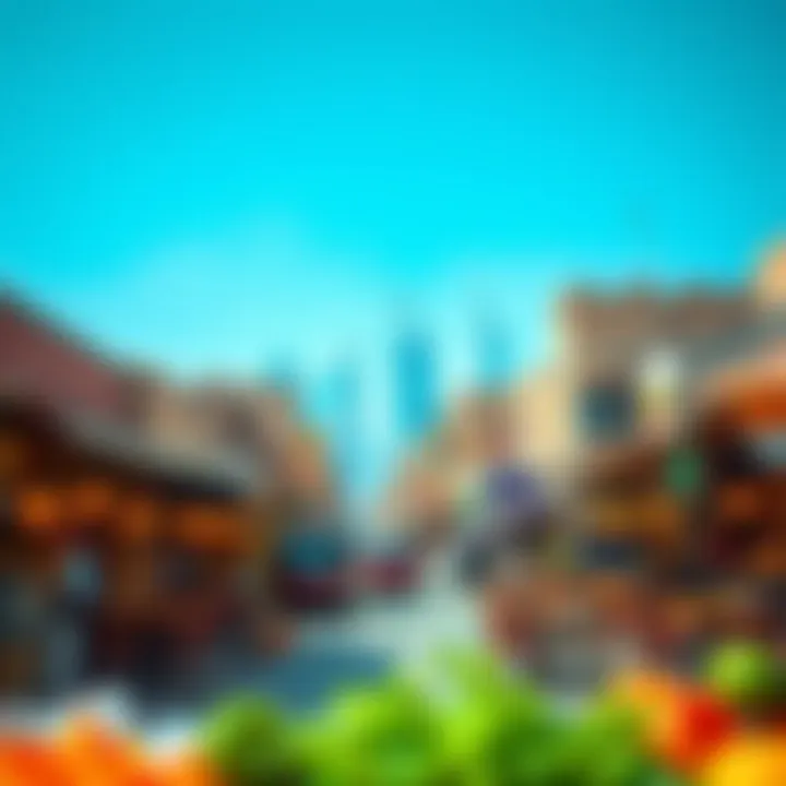 A captivating view of the bustling Satwa neighborhood, highlighting its culinary diversity