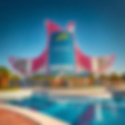 Stunning view of the Flamingo Building showcasing its unique architectural design