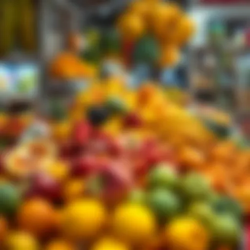 Fresh Fruits Showcase in Ras Al Khor Vibrant display of fresh fruits in Ras Al Khor market