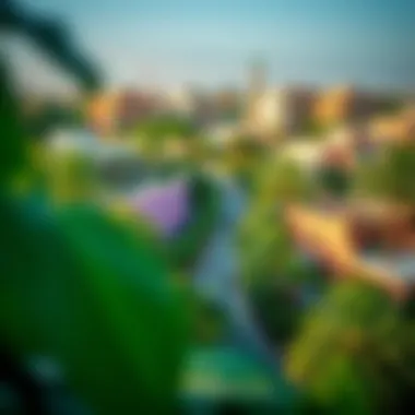 Lush park in a lively residential area offering green spaces