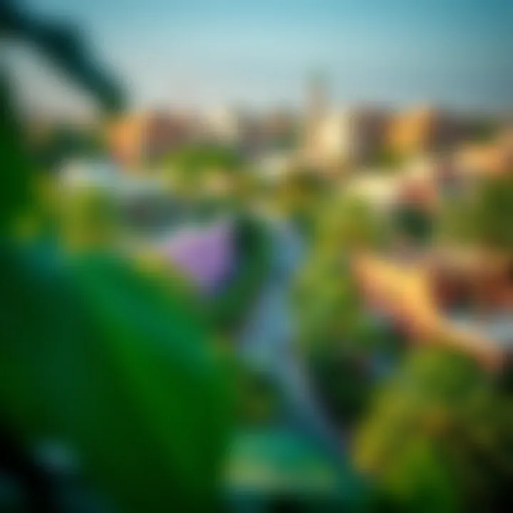 Lush park in a lively residential area offering green spaces