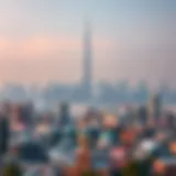 A panoramic view of the Dubai skyline showcasing modern architecture