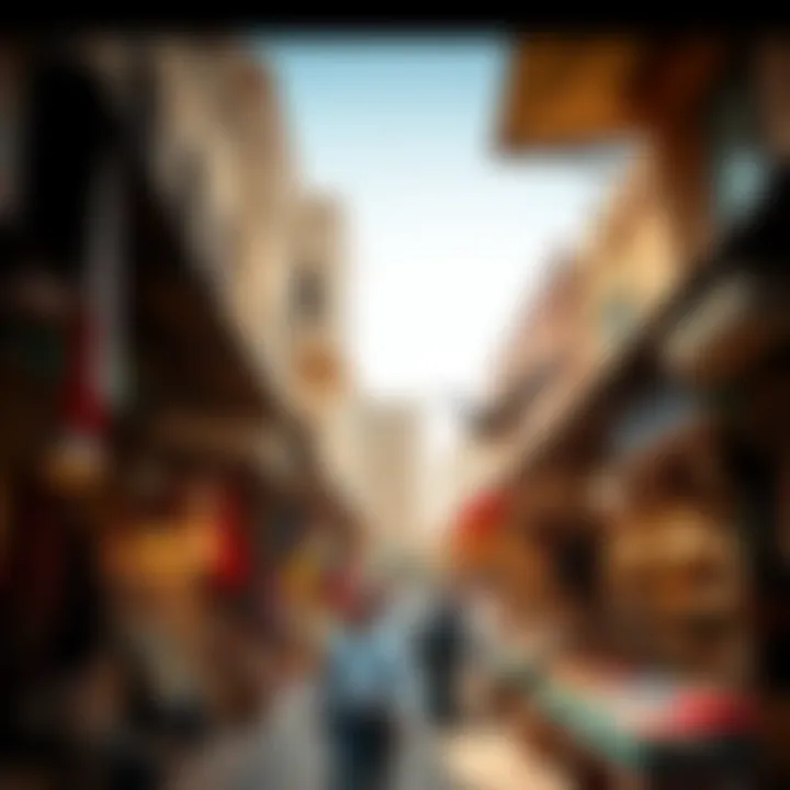Vibrant souk filled with traditional goods and local crafts