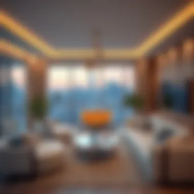 Stylish interior of a contemporary living room