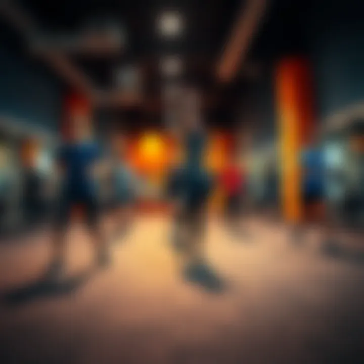 Group fitness class in action