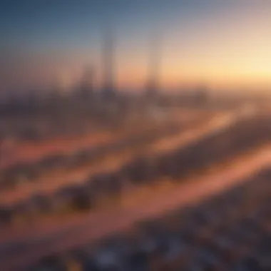 Panorama of Al Barsha with Horizon Building Panoramic view of Al Barsha district featuring Horizon Building