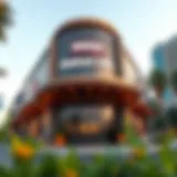 A picturesque view of IHOP Festival City showcasing its modern design and inviting entrance.