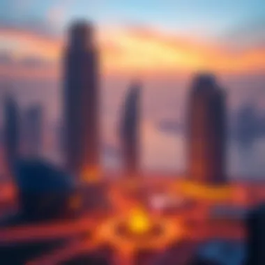 Dawn's Embrace at Jumeirah Lake Towers Dawn illuminating Jumeirah Lake Towers