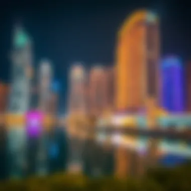 Essence of Jumeirah Lake Towers Through the Lens Night photography capturing the essence of Jumeirah Lake Towers