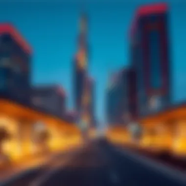 Modern infrastructure within a Dubai investment park