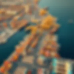 Aerial view of Jebel Ali Port showcasing bustling trade activities