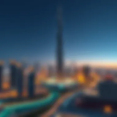 Jewels Tower Among Dubai’s Iconic Skyline Panoramic skyline view of Dubai featuring Jewels Tower