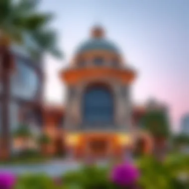 Exterior view of the JGE Clubhouse showcasing architectural elegance