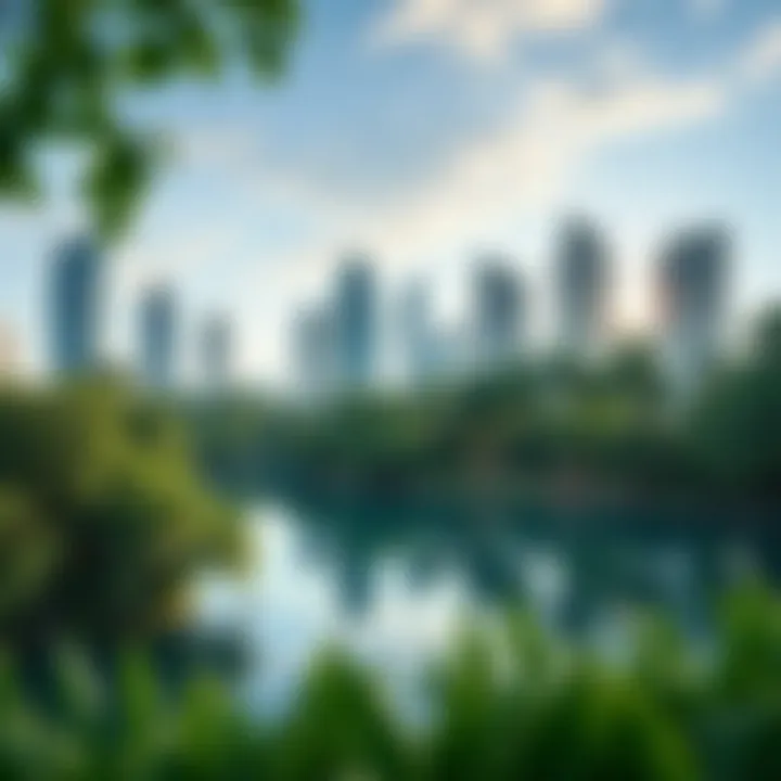 Green Oasis in the Urban Landscape The lush greenery around JLT Lake, highlighting its environmental significance