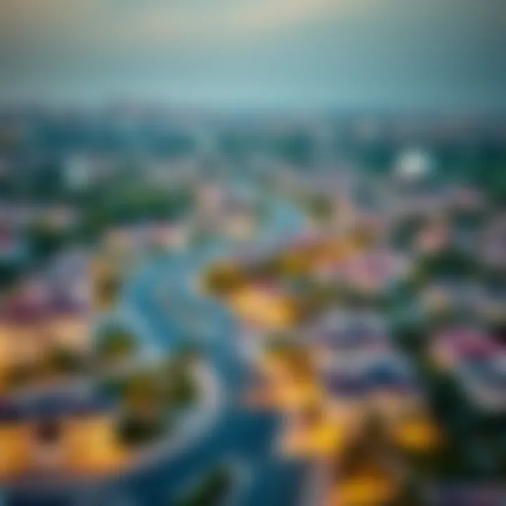 Residential Landscape of Jumeirah Village Circle Scenic view of Jumeirah Village Circle showcasing residential areas