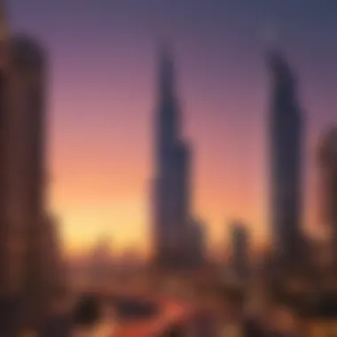 Latifa Tower at Sunset A glimpse of the stunning sunset behind Latifa Tower, highlighting its silhouette