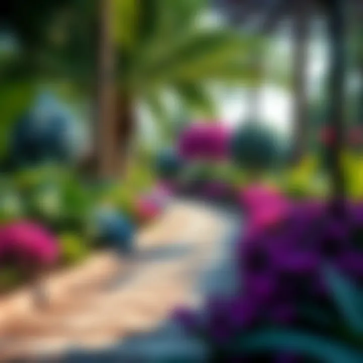 A beautifully designed pathway within a lush garden environment.